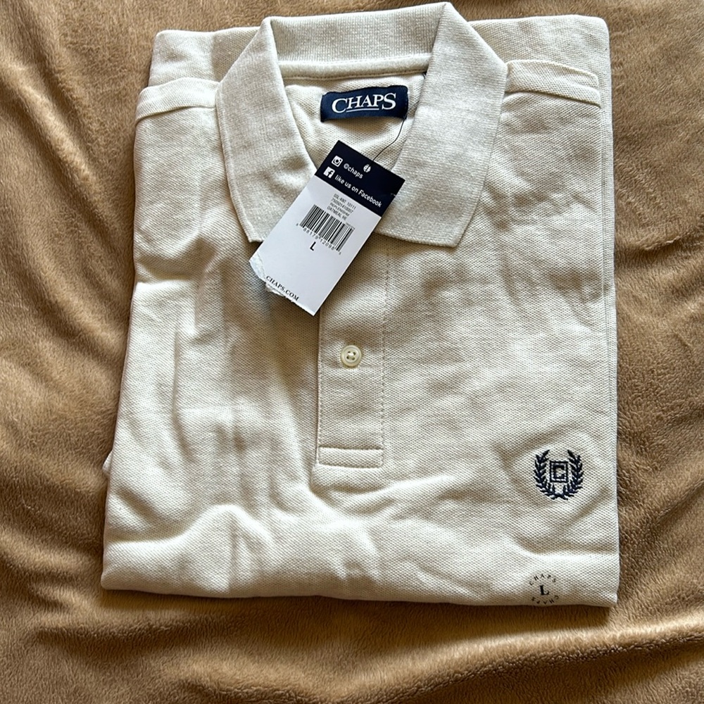 NWT Men’s Chaps Beige/Cream Polo